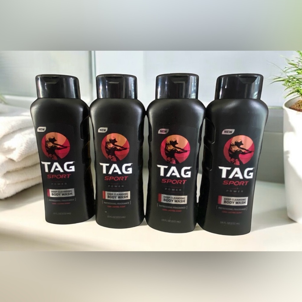 TAG Sport Power Deep Cleansing Body Wash Refreshing Fragrance 18oz Lot Of 4